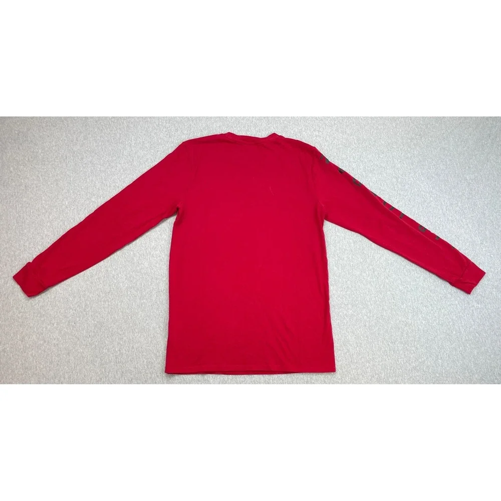 Nike Air Jordan T-Shirt Mens Medium Red 100% Cotton Crew Neck Long Sleeve